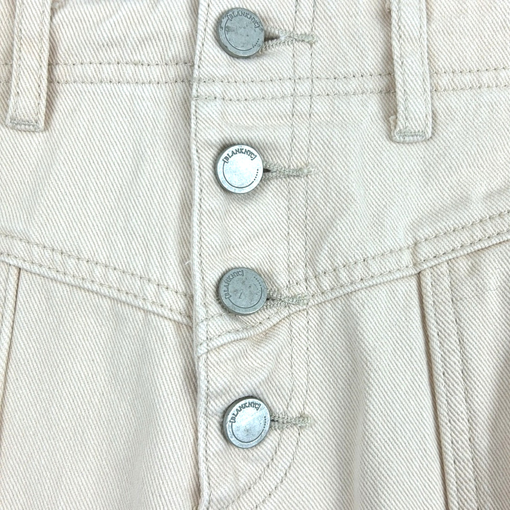 Blank NYC Womens 27 Cream High Rise Button Fly Tapered Denim Jeans NWT - Picture 4 of 9